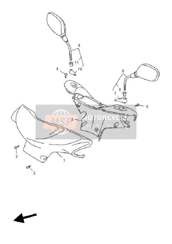 5C2F614310PC, Obere Lenkerabdeckung 1, Yamaha, 0